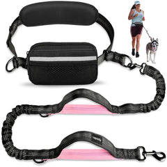 Uppetly hands-free leash with waist belt enables hands-free walking during runs