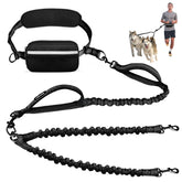 Uppetly hands-free double dog leash with pouch during two-dog walks