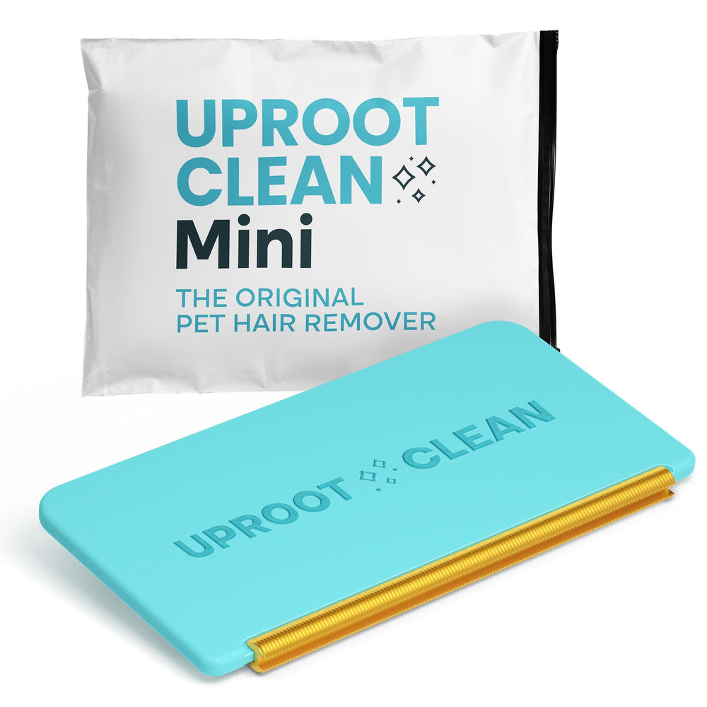 Uproot Clean Mini Pet Hair Remover pocket-size for quick on-the-go pet hair touch-ups.