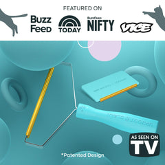 Uproot Cleaner Pro couch-use scene showing deep-reaching hairs on upholstery