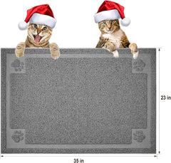 UPSKY cat litter mat anti-slip back keeps mat in place.