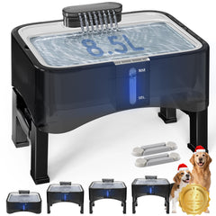 UPSKY dog water fountain with four heights offers comfortable drinking posture.