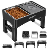 UPSKY 3-in-1 elevated dog bowl with adjustable stand, promoting comfortable feeding posture.