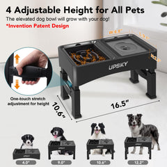 UPSKY slow-feeder oval ridge promotes mindful eating and longer mealtimes.