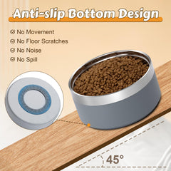 UPSKY wooden stand with anti-slip pads keeps bowls steady while dogs eat.