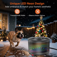 UPSKYPET heated water bowl temperature control maintains warmth for outdoor pets.