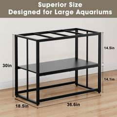 Urban Deco fish tank stand detailed structure emphasizes reinforced steel for long-lasting support.
