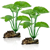 UreverFins 2-Pack Silk Plants with driftwood look create natural hiding spots for fish