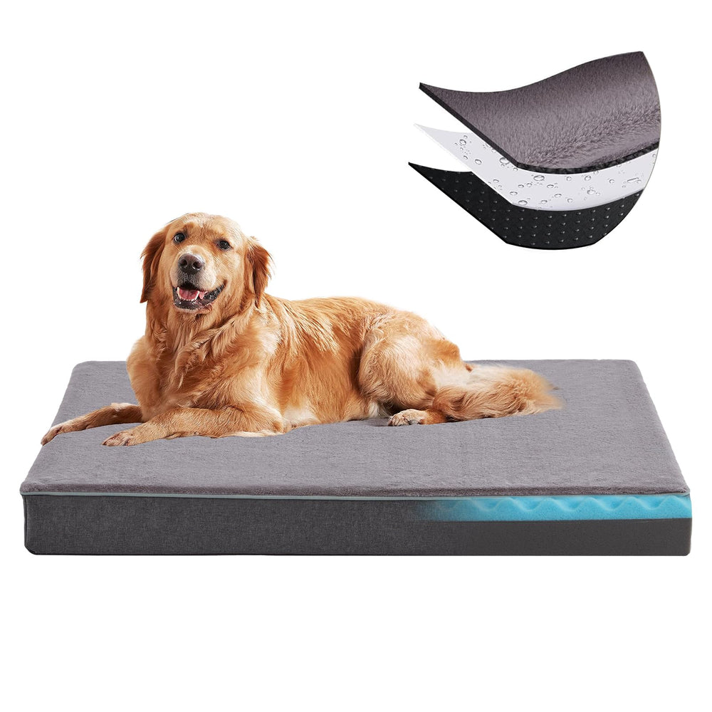 URGVANZ PET orthopedic memory foam bed front view with plush, for joint-support sleep.