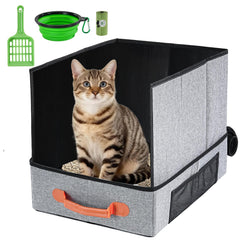 Uross Travel Litter Box folded for compact, portable travel use.