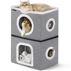 URPOWER 2-Story Cat Bed plush mats for cloud-soft lounging.