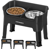 URPOWER 3-in-1 elevated dog bowls stand with adjustable height for growing dogs.