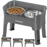 URPOWER 3-in-1 elevated dog bowls with adjustable height for growing dogs.