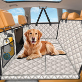 URPOWER backseat extender with hard-bottom dog bed for secure car rides