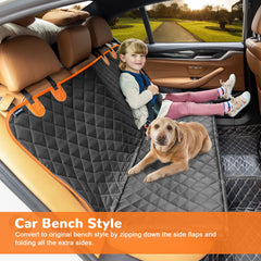 URPOWER seat cover with nonslip backing and anchors keeps dogs secure during braking.