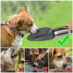 URPOWER dog water bottle 27oz leaf bowl open for easy drinking on hikes