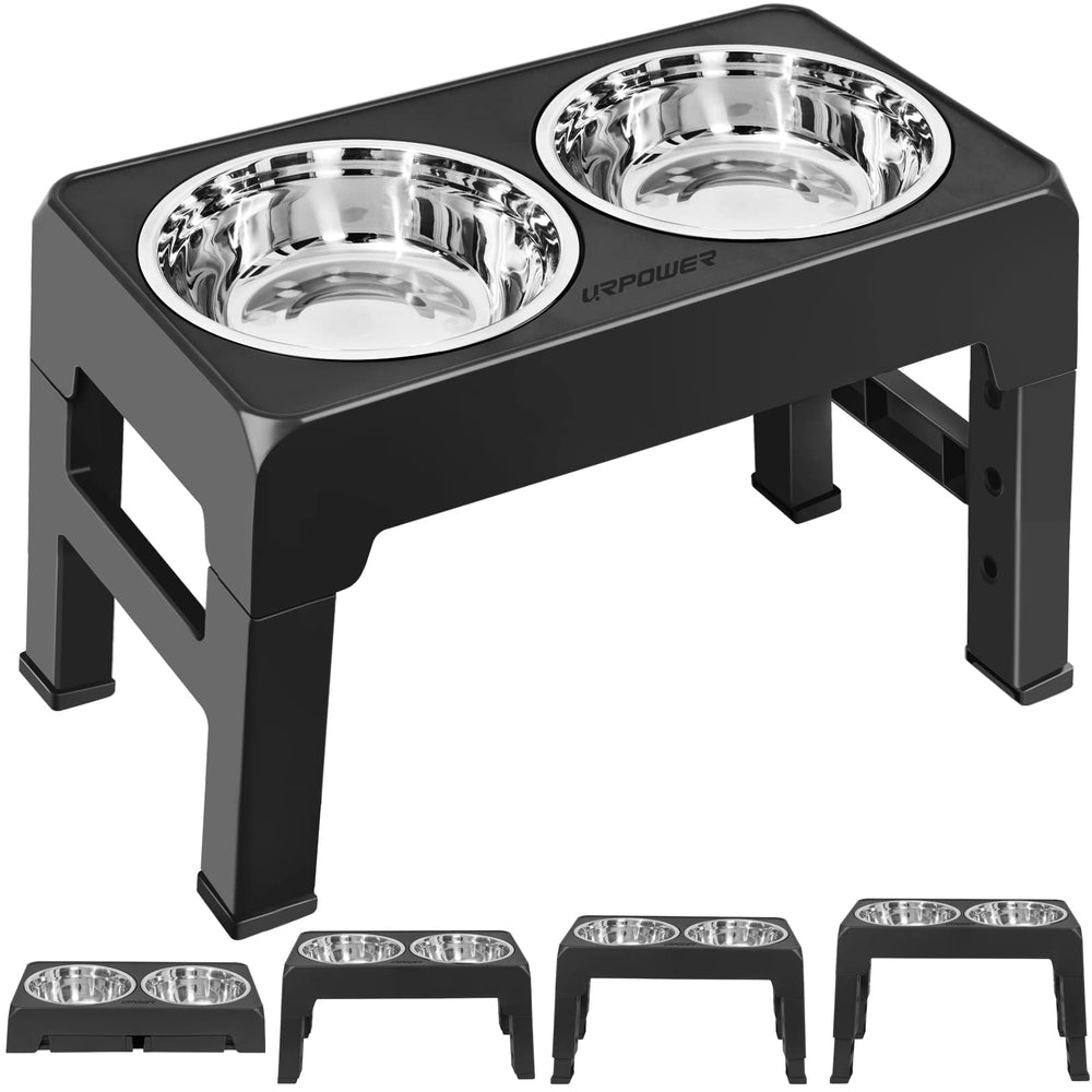 URPOWER elevated dog bowls assembly showing stand and bowls for ergonomic feeding