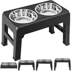 URPOWER elevated dog bowls assembly showing stand and bowls for ergonomic feeding