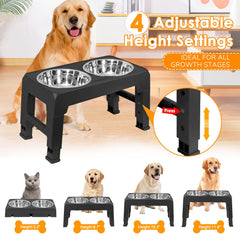 URPOWER elevated dog bowls height settings display four usable heights