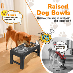 URPOWER elevated dog bowls non-slip legs stabilizing during meals