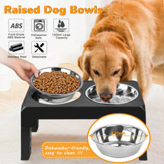 URPOWER elevated dog bowls stainless steel bowls ready for cleaning