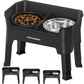 URPOWER mess-proof elevated dog bowls stand supports neat meals and tidy floors.