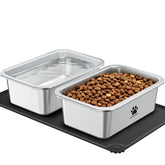 URPOWER stainless-steel dog bowls set with 1.25-gallon capacity for large dog's daily water or food needs.