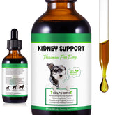 Uruses Pet Kidney Support bottle shows the liquid formula for kidney health.
