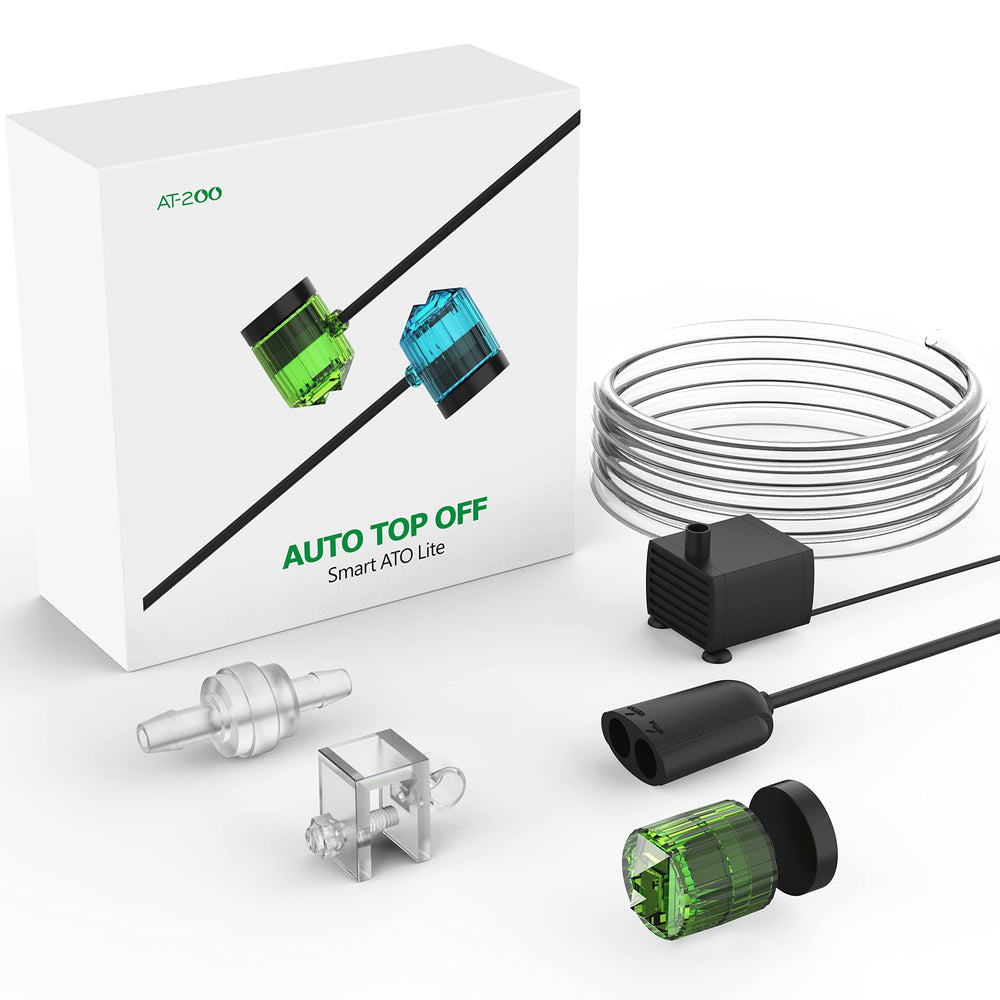 Useek Auto Top Off compact design sits discreetly in aquarium for stable salinity