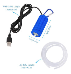 Useekoo USB air pump in quiet mode delivering steady bubbles for healthy water movement.