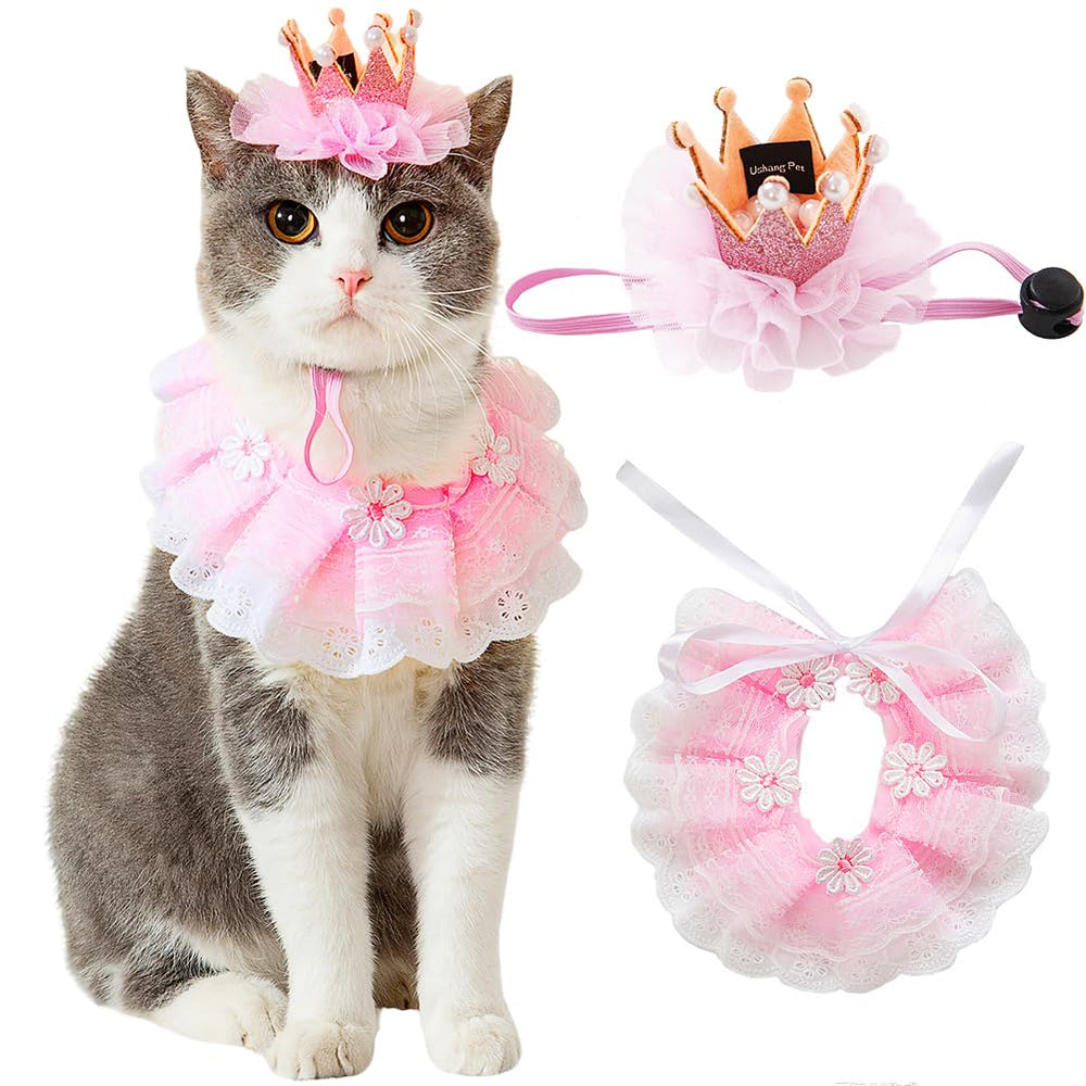 Ushang Pet cat crown close-up for birthday photos