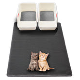 USHARP extra-large litter mat top view highlights wide coverage for multi-cat homes
