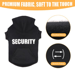 Uteuvili Security Dog Hoodie pocket detail for toy or treat interaction