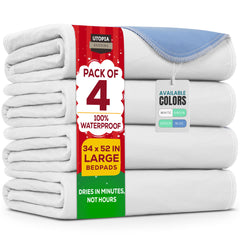 Utopia Bedding washable pee pad pack shot demonstrates four pads ready for reliable home protection