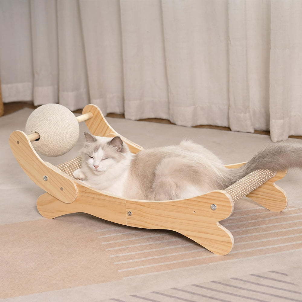 UUig cat scratcher bed with natural sisal surface for durable scratching and lounging