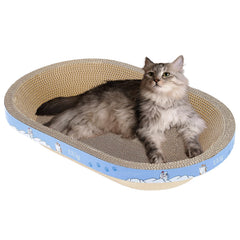 UUig cat scratcher large oval bed shows durable cardboard protecting furniture.