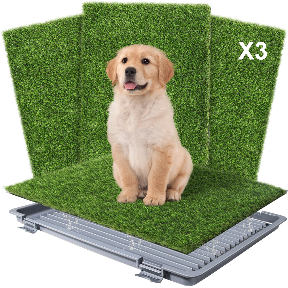UUpet dog grass pad with tray ready for indoor potty use