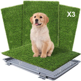 UUpet dog grass pad with tray ready for indoor potty use