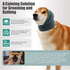 UUREED noise protection dog muffs shielding ears in a noisy environment.