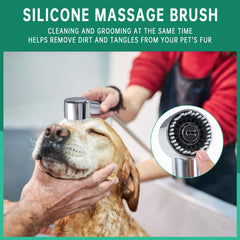 V-Frankness built-in brush on showerhead helps remove dirt while grooming.
