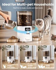 Vacqueen anti-jam cat feeder close-up, ensuring reliable meal delivery and less mess.