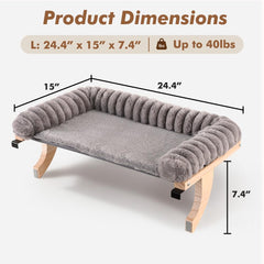 Valigogo cat window perch assembly demonstrates secure anchoring without suction cups