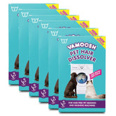 Vamoosh Pet Hair Dissolver pack-18 front view highlights easy laundry hair removal for bedding