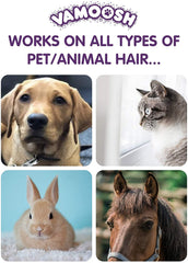 Vamoosh sachets close-up highlighting the fur-dissolving formula.