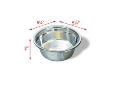 Van Ness stainless steel dog bowl interior close-up with polished finish for easy cleaning.