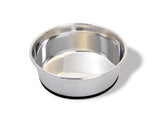 Van Ness small stainless steel dog bowl 24 oz top-down view shows polished finish for easy cleaning.