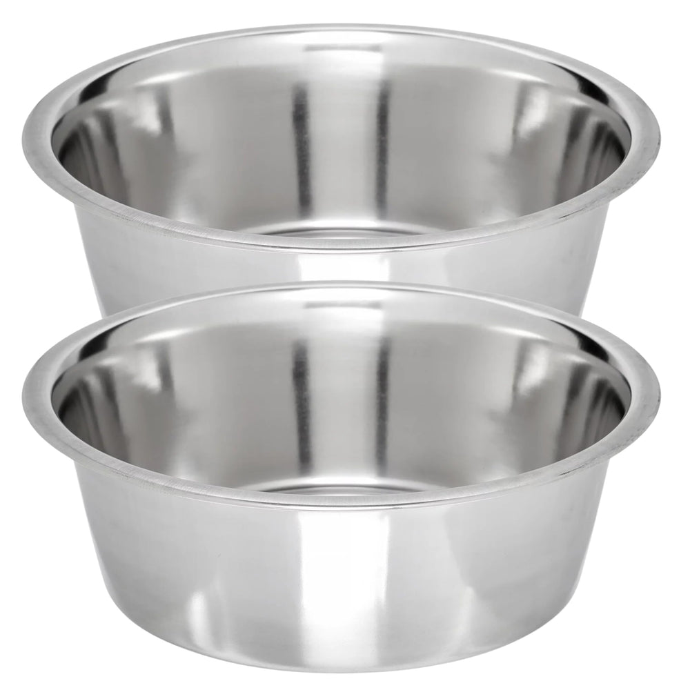 Vanacara stainless steel dog bowl 2-pack, outer diameter 10in, durable rust-free design for meals