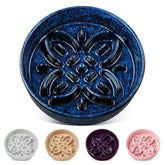 Vancasso ceramic slow-feeder bowl in blue slows meals with a decorative floral motif