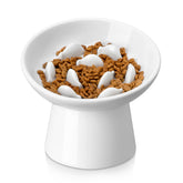 Vancasso ceramic slow-feeder cat bowl inside view reduces eating speed for healthier meals