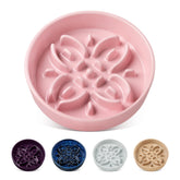 Vancasso comedero cerámico con laberinto floral, ideal para perros medianos y comer lento.
